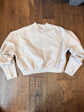 We The Free Cropped Hoodie in Light Beige